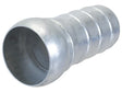 The Sparex Coupling with Hose End - Male 5'' (133mm) x 5'' (125mm) (Galvanised), Sparex Part Number: S.155391, features a tapered end transitioning to ridged sections, making it ideal for use with a Bauer Coupler.