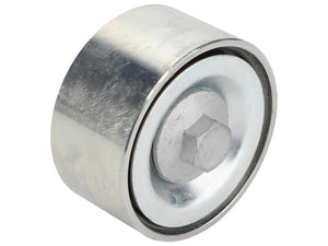 A cylindrical metal component featuring a hexagonal recess in the center, frequently utilized in mechanical or automotive applications, akin to those used in Smooth pulley systems, is the Sparex Water Pump Pulley (Sparex Part Number: S.155925).