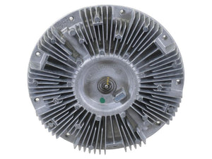 The Viscous Fan Drive, Sparex Part Number S.156069 from Sparex, is a circular metal component with numerous radial fins and a central connector, featuring bolt holes for secure attachment, typically used for cooling purposes in various machinery or vehicles.