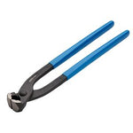 The Draper Expert Concreters Nippers, 280mm (CN/280) feature blue handles, black metal jaws, and a pivot joint, making them ideal for cutting building wire.