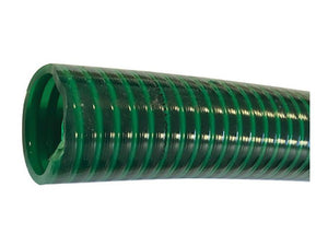 A green, corrugated plastic hose with a smooth inner surface is shown, cut at one end to expose the cross-section. This Dribble Bar Hose - (Luis Extreme) from Sparex, with a hose ID of 40mm (137/64''), comes in a durable 50M roll and is identified by Sparex part number S.159995.