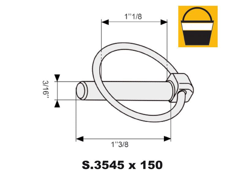 Sparex Small Bucket 150 pcs. Round Linch Pin 4.5mm x 35mm | S.1604 - Product Image 4