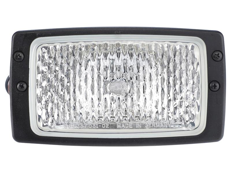 Sparex Work Light (Halogen), Rectangular, RH, 12V – S.160702 features a textured reflective surface and a clear lens with a black frame, inscribed with "Made in Germany.