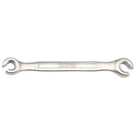 A double-ended, open-end spanner named "Draper Flare Nut Spanner, 9 X 11mm - BAW-FN" with the brand name "Draper" inscribed in the center, crafted from chrome vanadium steel for enhanced durability.