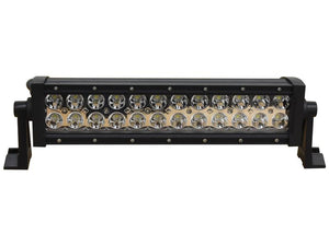 The Sparex LED Flat Work Light Bar, 410mm, 4200 Lumens Raw, and 10-30V (Sparex Part Number: S.162196) features multiple circular bulbs mounted on two black brackets against a white background, offering versatile illumination with both spot beam and flood beam options.