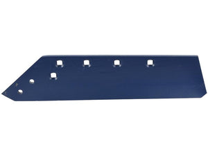 A blue metal blade with six rectangular holes and two round holes arranged in a line along one edge, fitting LH, an ideal match for Vulcan Fasteners. This 16'' (405mm) Share - LH by Sparex is compatible with Gregoire Besson, OEM reference 173613. Sparex Part Number: S.162758.