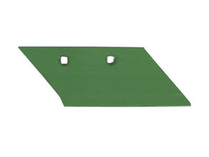 A green metal agricultural blade, known as "Skim Point - RH (Kverneland)" and recognized by its Sparex part number S.162810, featuring two bolt holes, compatible with RH Primary OE, and secured reliably using Vulcan Fasteners.