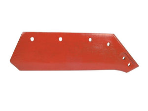 The Sparex Share - RH is a red, flat metal plate measuring 16 inches (405mm) and featuring six holes arranged in a line for mounting. It meets the Kverneland RH Primary OE Reference standards. This part fits as KK063015 and has the Sparex Part Number S.162812.