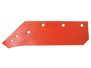 A red, flat, metal piece featuring a triangular shape on the left side and five circular holes along the center, identified as Sparex model S.162830 and measuring 14'' (355mm), designed to fit Kverneland as KK073003.