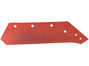 A red, flat metal part with five evenly spaced round holes, featuring an angular shape with a straight edge and a pointed end, branded as S.162831 by Sparex and designed to fit as KK073004 (Share - RH, 16'' (405mm), (Kverneland)).