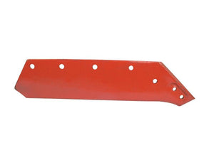 An 18-inch (455mm) Sparex Share - RH, designed to fit as Kverneland KK073006 and designated with Sparex Part Number S.162833, features a red metallic blade with six circular holes along its length. The sleek design is showcased against a white background.