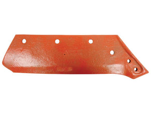 A Share - LH, 16'' (405mm), Kverneland compatible plow blade in red, featuring multiple mounting holes and suitable for Vulcan Fasteners, available under Sparex Part Number S.162840.