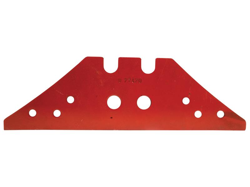 A Sparex tool, named Landside Short - RH & LH (Kverneland), features a red metal design with three large holes and multiple smaller holes aligned in a row. The item has a flat edge and pointed ends, with the part number "S.162857" engraved at the center, indicating its origin from Sparex.

