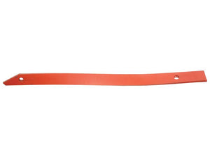 The Slat - RH No.2 (Kverneland), also known as Sparex Part Number S.162864, is a long, thin, red metal strip with two holes on its surface and is commonly paired with Vulcan Fasteners.