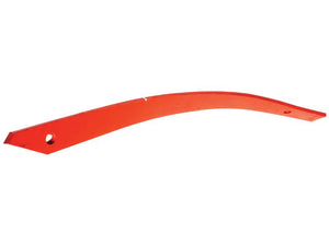 A curved red metal strip with two holes on its ends, often identified as a Slat - LH No.3 (Kverneland), used for machinery or equipment. It can be fitted as a KK083223 LH and is available under the Sparex Part Number S.162867 from the brand Sparex.