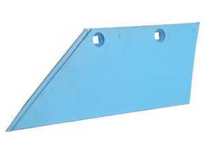 A blue, triangular metal plate, size 12 - 14" (300 - 355mm), with two circular holes near the edge, ideal for use with Vulcan Fasteners. This is the "Wing 12 - 14'' (300 - 355mm) - LH (Lemken) To fit as: 3352011" from Sparex, part number S.162875.