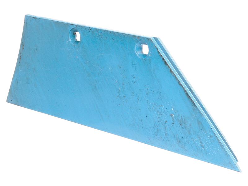 The steel Wing - RH (Lemken), model S.162876 from Sparex, features a blue, triangular design with two circular bolt holes near the top edge. Compatible with Vulcan Fasteners and serving as a Primary OE Reference, it ensures both durability and precision in various applications. Model 3352020 adds reliability to your structural projects.