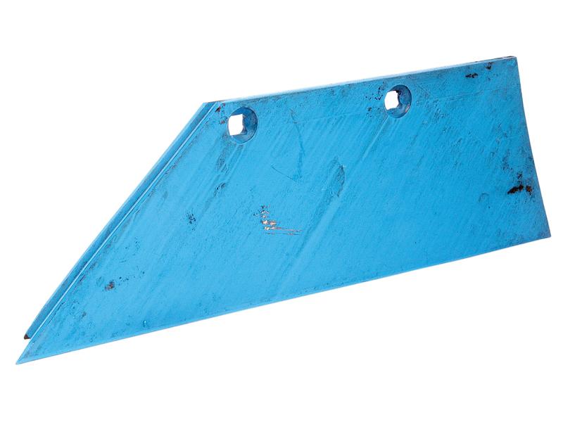 A blue, metal, triangular agricultural tool blade with two mounting holes, compatible with Vulcan Fasteners, specifically the Wing - LH (Lemken), fitting as part number 3352021 and designated as Sparex Part Number S.162877.