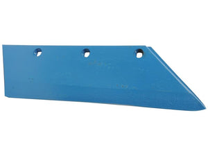 Blue metal blade with three evenly spaced holes, featuring a beveled edge on one side, compatible with Vulcan Fasteners. Product: Share Wing - RH (Lemken) To fit as: 3352134 | Sparex Part Number: S.162884 from the brand Sparex.