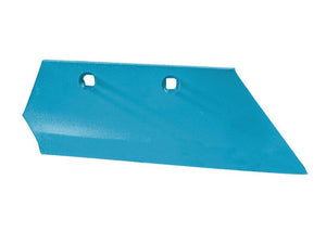 A blue metal blade with two circular holes in the upper section, reminiscent of the precision found in Sparex's Skim Point - RH (Lemken) To fit as: 3363710 | Sparex Part Number: S.162886.