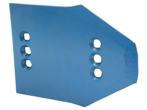 Introducing the Sparex Wear Landside - RH & LH (Lemken) with Part Number S.162905. This blue metal plate, designed to fit 3401490, features eight circular holes arranged in two vertical rows for both right-hand and left-hand fitting applications.