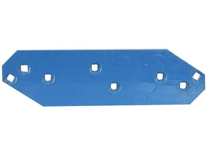 A blue rectangular Landside - LH (Lemken) metal plate with beveled edges and six hexagonal holes in a row, designed to fit OE Reference 3401861 by Sparex.