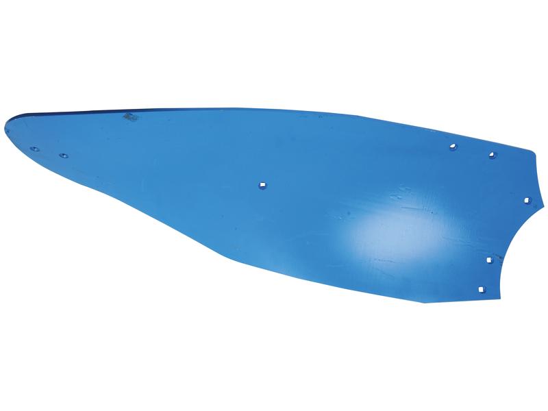 The Mouldboard - LH (Lemken), Sparex Part Number S.162924, is a blue curved metal sheet with multiple holes along the edges, secured using Vulcan Fasteners.