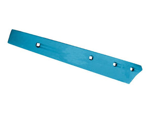 A straight, blue metal piece with four rectangular holes evenly spaced along its length and a slightly tapered end, known as the Slat - RH No.1 (Lemken), designed to be compatible with Vulcan Fasteners and fitting as 3444010. It is available under Sparex Part Number: S.162927 from the brand Sparex.