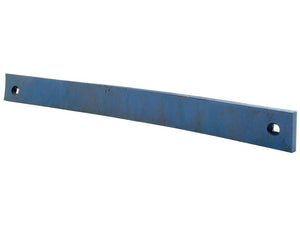 The Sparex Slat - LH No.2 (Lemken) is a straight, flat, blue metal bar with two circular holes, one at each end, designed to meet Vulcan Fasteners' standards and fits as 3444021. This product has a Sparex Part Number of S.162932.