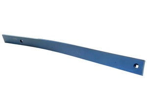 A blue metal bar with a slight curve and two holes near its ends, isolated on a white background, reminiscent of the quality of the Sparex Slat - RH No.3 (Lemken), fitting as 3444030 with Sparex Part Number S.162935.