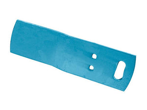 The Sparex Tail Press - RH (Lemken) with part number S.162969, designed to fit as 3476000, features a blue metal blade with two holes and a rectangular notch on one end, making it compatible with Vulcan Fasteners.