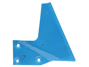 Blue, L-shaped metal bracket with three holes for mounting, showing some minor wear and scuffs. This fitting, Sword Coulter - LH (Lemken), is compatible with Primary OE Reference: 3492891 and is manufactured by Sparex.