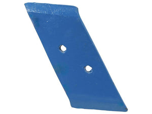 A Reversible Plough Point LH, blue metal agricultural plow blade with two mounting holes and a 10mm thickness, compatible with Vulcan Fasteners and Overum models, Sparex Part Number: S.162979.