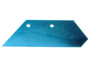 A blue metal Share - LH, 16'' (405mm), in a trapezoidal shape with two circular holes near the top edge, is compatible with primary OE reference 94601.