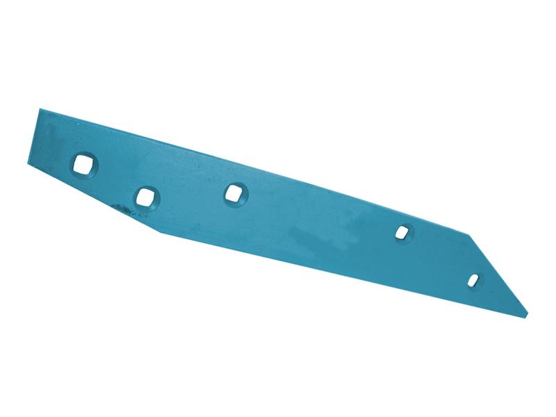 This blue metal implement is named the Landside Long - RH & LH (Rabewerk) and features five square holes arranged in a line. It is used for agricultural or industrial purposes and is compatible with Vulcan Fasteners. The Sparex part number for this product is S.162998, and it fits as 27080701.