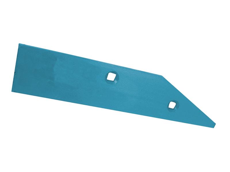 A blue metal blade with two square holes and a pointed tip, typically used as a replacement part for machinery, can be identified by its Sparex Part Number S.162999.