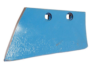 A metal blue plow blade with two mounting holes near the top, compatible with Sparex Part Number S.163007 (Skim Point - LH) for Rabewerk.