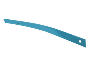 A curved, teal-colored metal strip, specifically the Slat - RH No.3 (Rabewerk) fitting as 27280401 from Sparex, featuring a hole at each end and comparable to the primary OE reference.