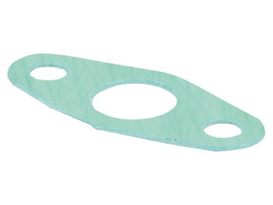 A light green, flat, oval-shaped Sparex Turbo Gasket (Part Number: S.163187) for a Deutz engine with three holes: one large in the center and two smaller ones on either side.