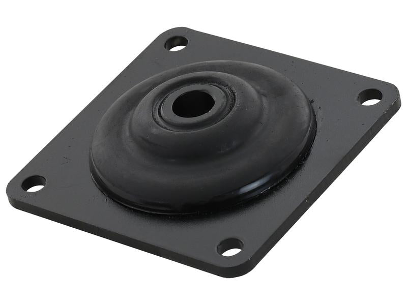 A Cab Mount featuring a black rubber top with a square metal base and four corner holes for mounting, provided by Sparex (Part Number: S.163204).