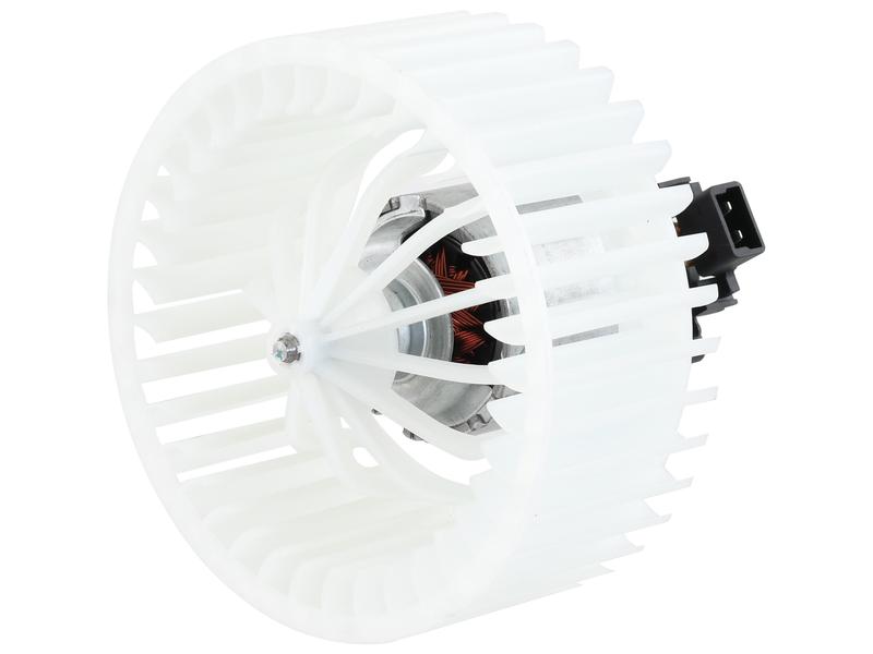 The Sparex Blower Motor With Wheel (Sparex Part Number: S.163278) is a white plastic blower motor fan designed for 12V systems, featuring visible internal components and wiring on one side.