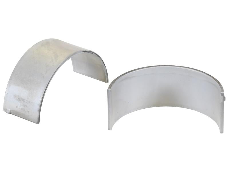 A pair of Conrod Bearing +0.25mm (Sparex Part Number: S.163329), one tilted slightly forward to reveal the interior surface, isolated on a white background.