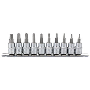Draper Tx-Star® Security Socket Bit Set, 3/8" Sq. Dr., 48mm (10 Piece) - D-TXT/10/55 - Farming Parts