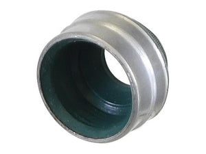 A Valve Stem Seal (Sparex Part Number: S.163337), with a grooved edge and a hollow central passage, viewed at an angle against a white background, manufactured by Sparex.