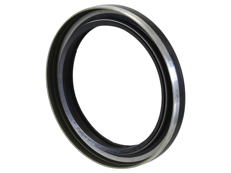 The Crankshaft Seal - Front Facing (Sparex Part Number: S.163383) by Sparex is a circular seal featuring a metallic outer edge and an inner rubber ring, designed to prevent leakage in DEUTZ engine parts, including the DEUTZ TCD 2013.