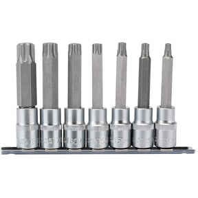 Draper Tx-Star® Security Socket Bit Set, 1/2" Sq. Dr., 100mm (7 Piece) - H-TXT/7/100 - Farming Parts
