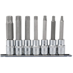 Draper Tx-Star&#174; Security Socket Bit Set, 1/2" Sq. Dr., 100mm (7 Piece) - H-TXT/7/100 - Farming Parts