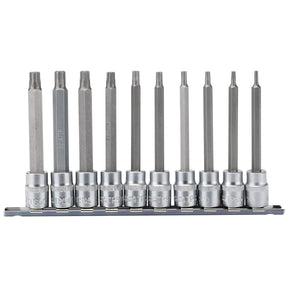 Draper Tx-Star® Plus Socket Bit Set, 3/8" Sq. Dr., 100mm (10 Piece) - D-TXP/10/100 - Farming Parts