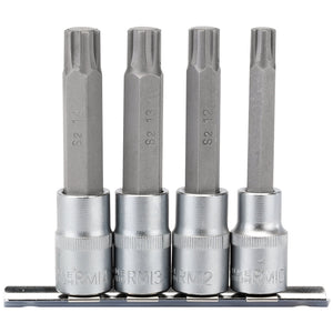 Draper Ribe&#174; Socket Bit Set, 1/2" Sq. Dr. (4 Piece) - H-RIBE/4/100 - Farming Parts