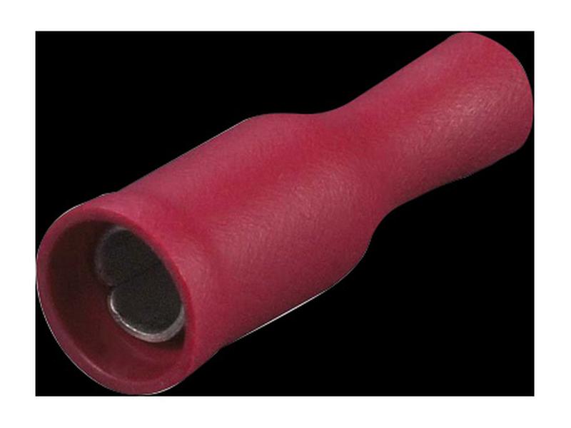 Pre Insulated Bullet Terminal, Double Grip - Female, 4.0mm, Red (0.5 - 1.5mm) | Sparex Part Number: S.163547